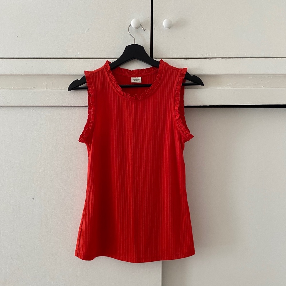 Red Tank with Ruffles